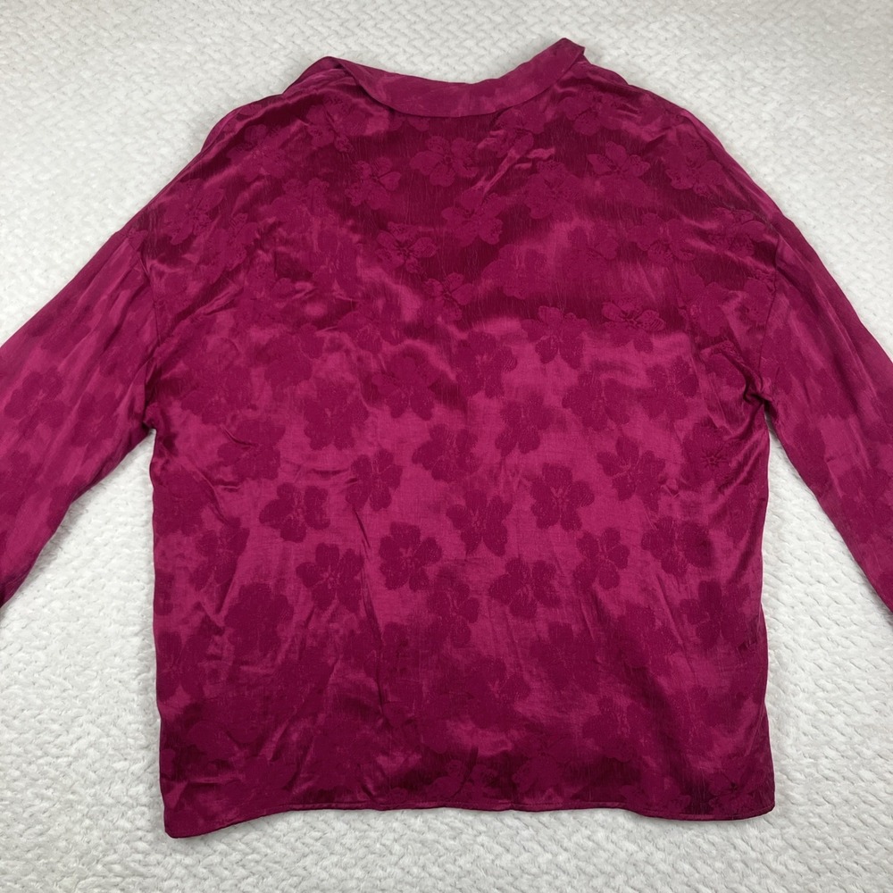 Zara Trafaluc Collection Blouse Womens Small Magenta Casual Business Button Up - Picture 2 of 13
